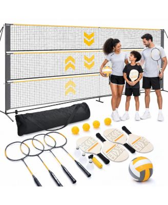 22ft 3 in 1 Adjustable Multi Sport Net For Badminton Volleyball Pickleball