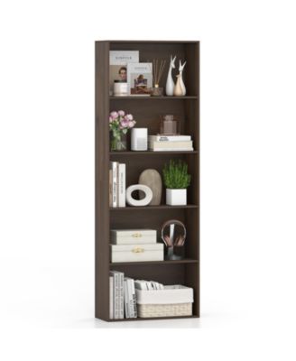 5-Tier Bookshelf Open Bookcase Freestanding Display Shelf Storage Organizer