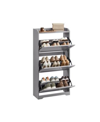 Modern Shoe Storage Cabinet with 3 Flip Drawers for Home