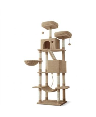 Tall Cat Tree Tower with Scratching Posts Hammock and Multiple Perches