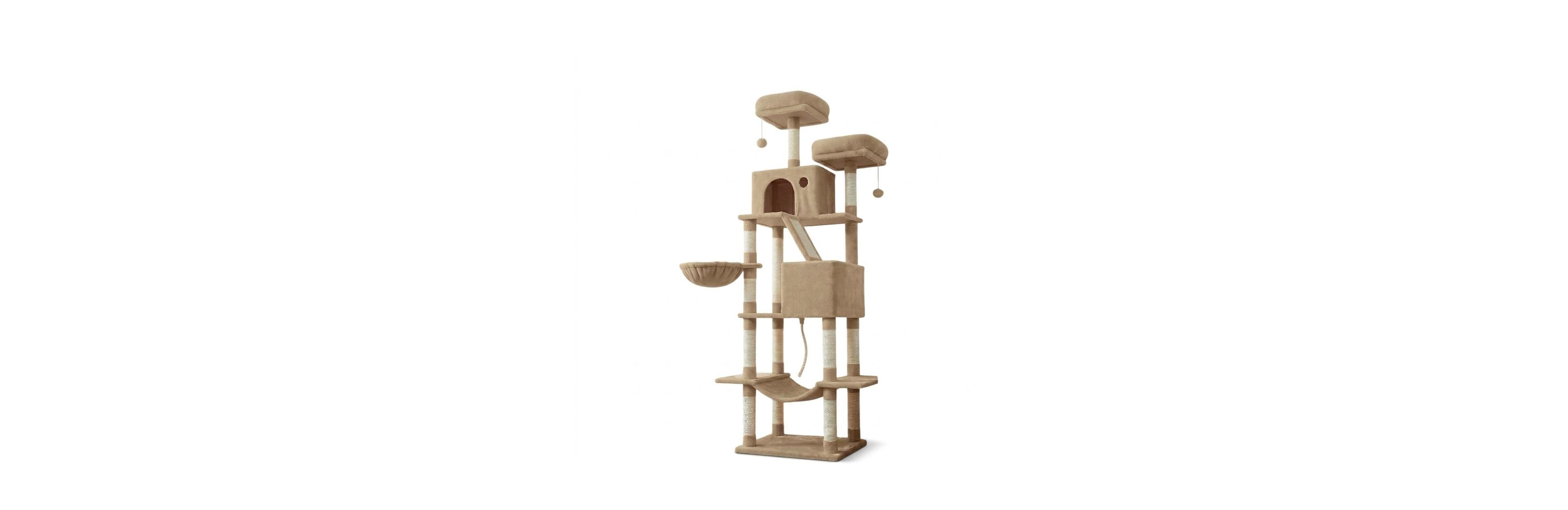 Slickblue Tall Cat Tree Tower with Scratching Posts Hammock and Multiple Perches