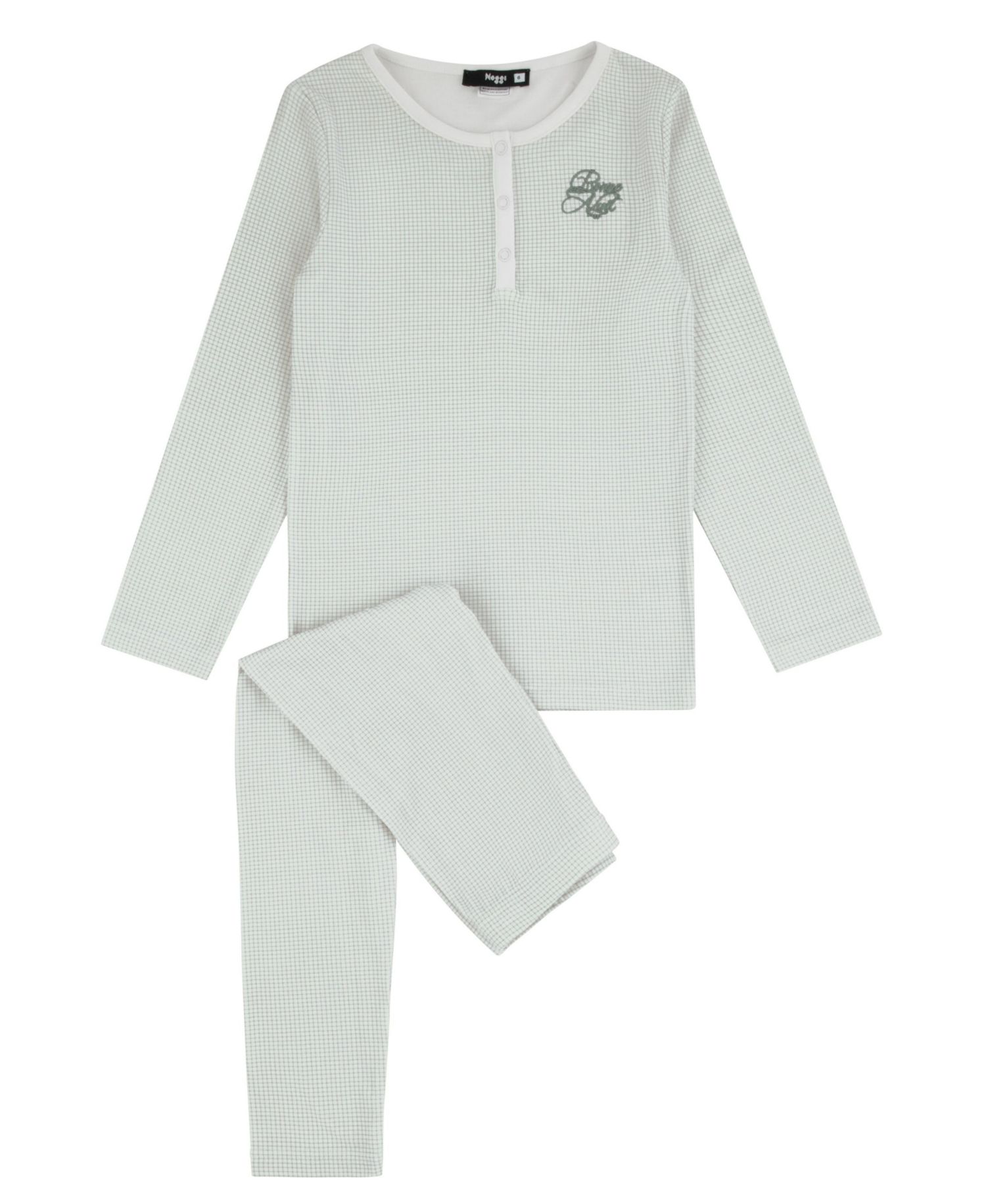 Boys' 4-20 Gingham Long-Sleeve Henley Top and Pants, 2-Piece Set