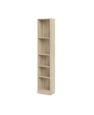 Tall Narrow Book Shelf - Compact Small Bookshelf with 5 Shelves