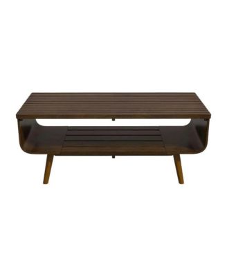 Brown Walnut Coffee Table with Sturdy Frame and Modern Design