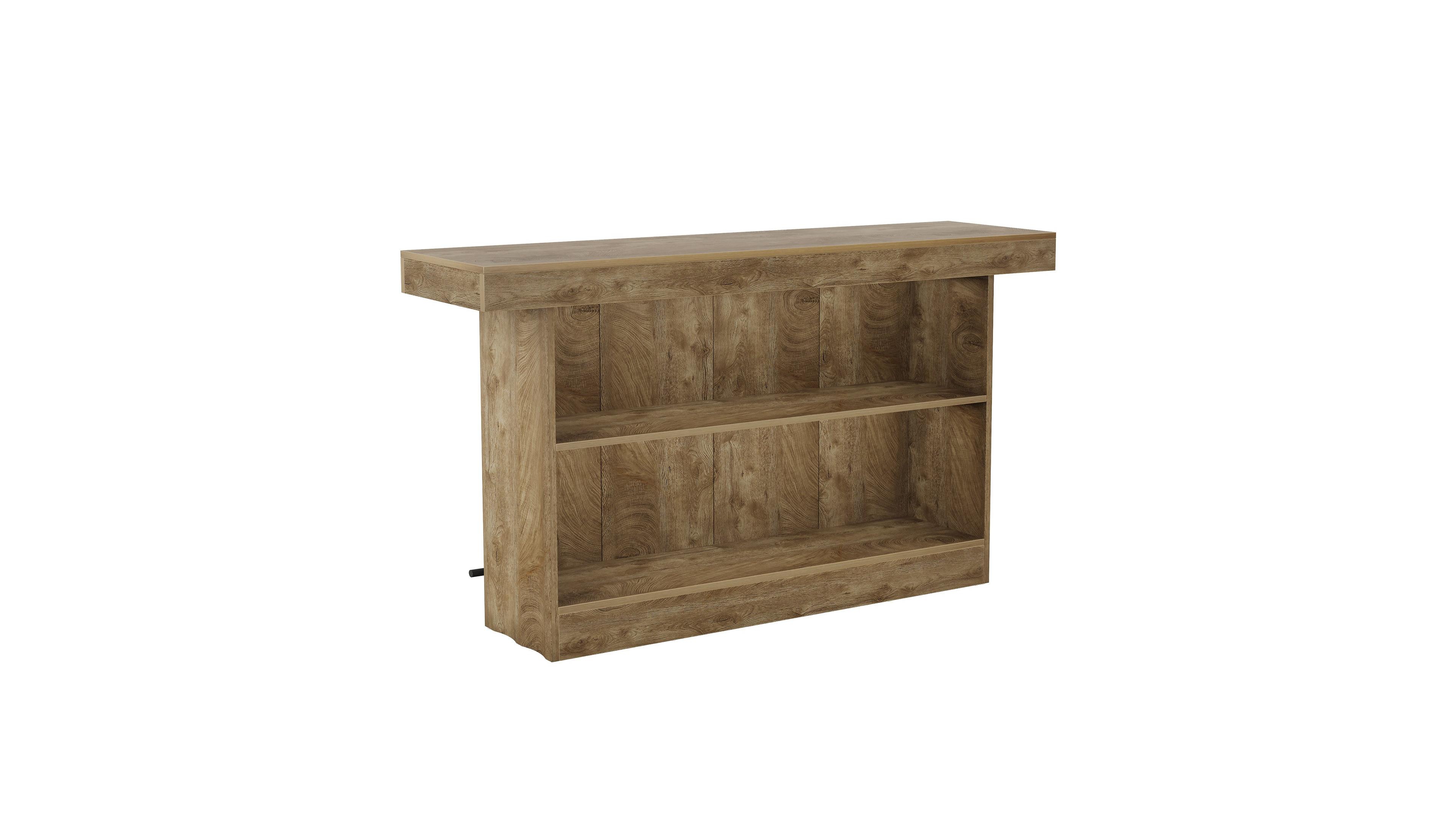 Slickblue Counter Height Bar Table with 2 Tier Storage Shelves for Dining Room and Kitchen