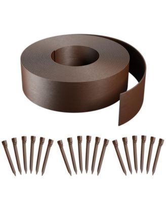 60ft Landscape Edging Coil Kit 4IN High Flower Bed 18 Stakes