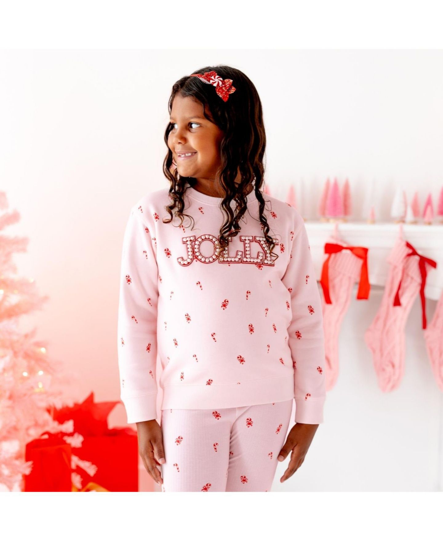 Аксессуары для волос Sweet Wink Peppermint Glitter Christmas Bow Headband для девочек, цвет: Красный — фото 3