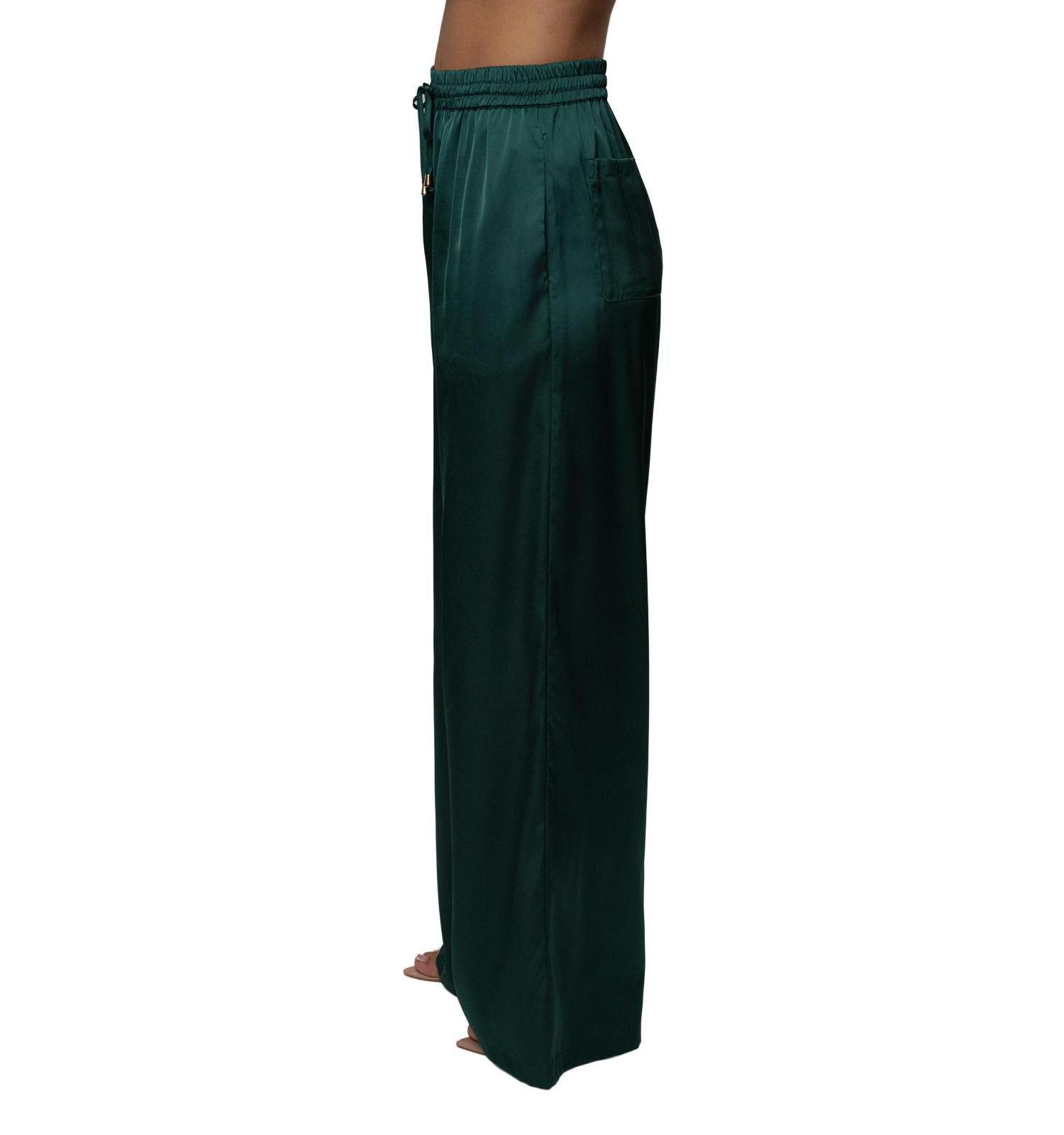 Women's Sunny Day Satin Wide-Leg Drawstring Pants