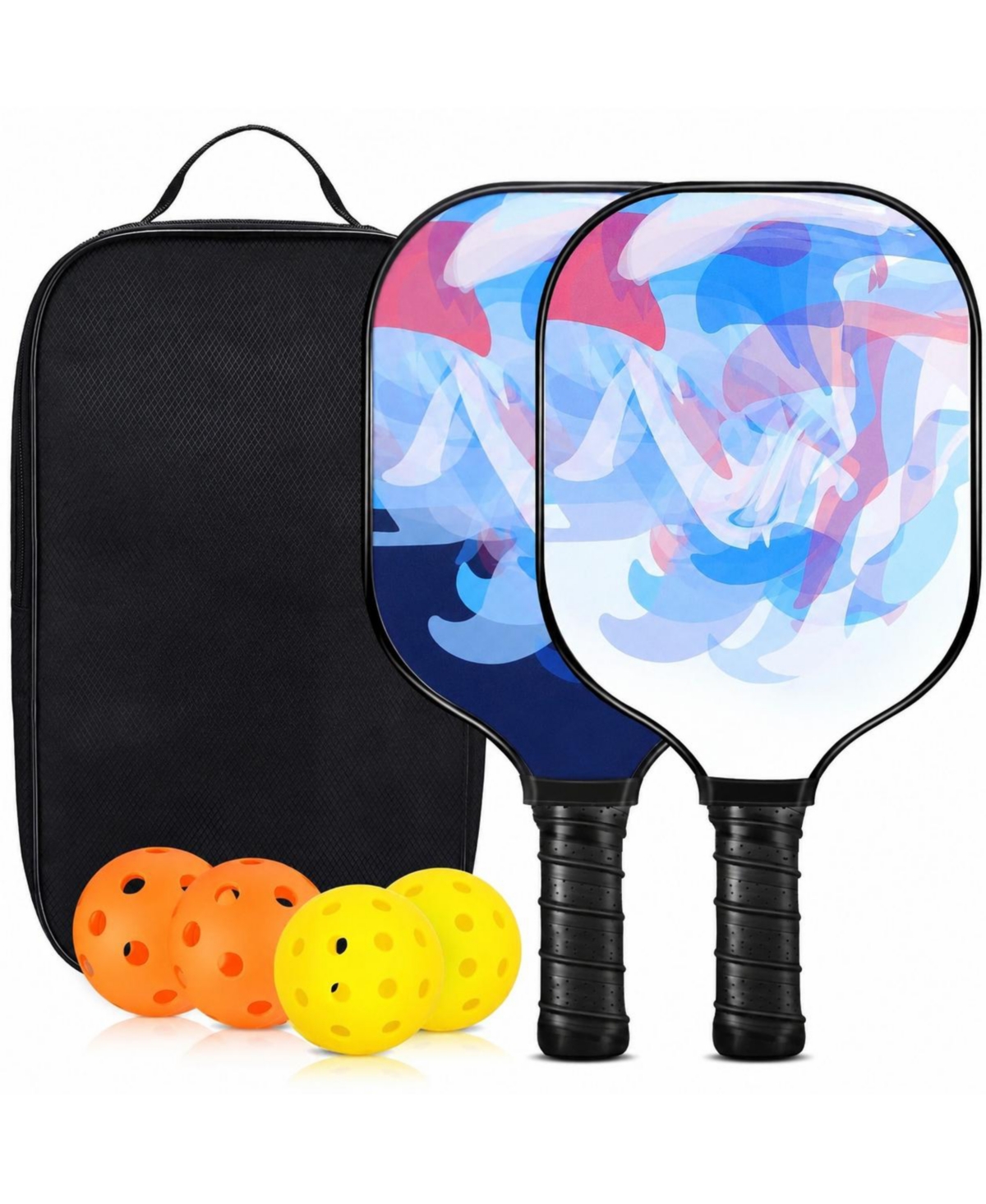 Sportneer Usapa Approved Fiberglass Pickleball Paddles Set With Balls And Carry Bag Lightweight For All Players - 1. Yellow  white