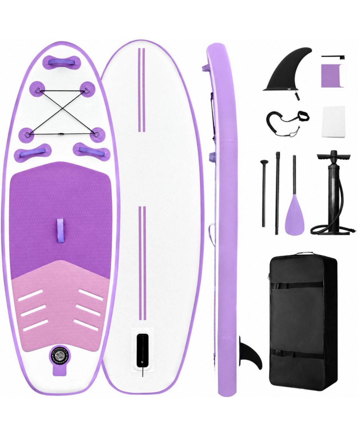 Furlihong Inflatable Stand Up Paddle Board Anti Slip Eva Deck Complete Accessories - 7'6" purple