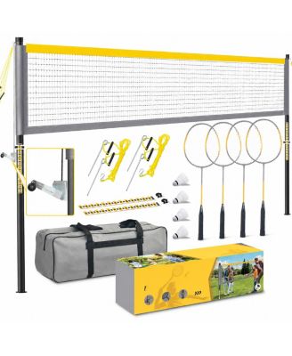 Adjustable Backyard Net Set With Rackets For Outdoor Lawn Games