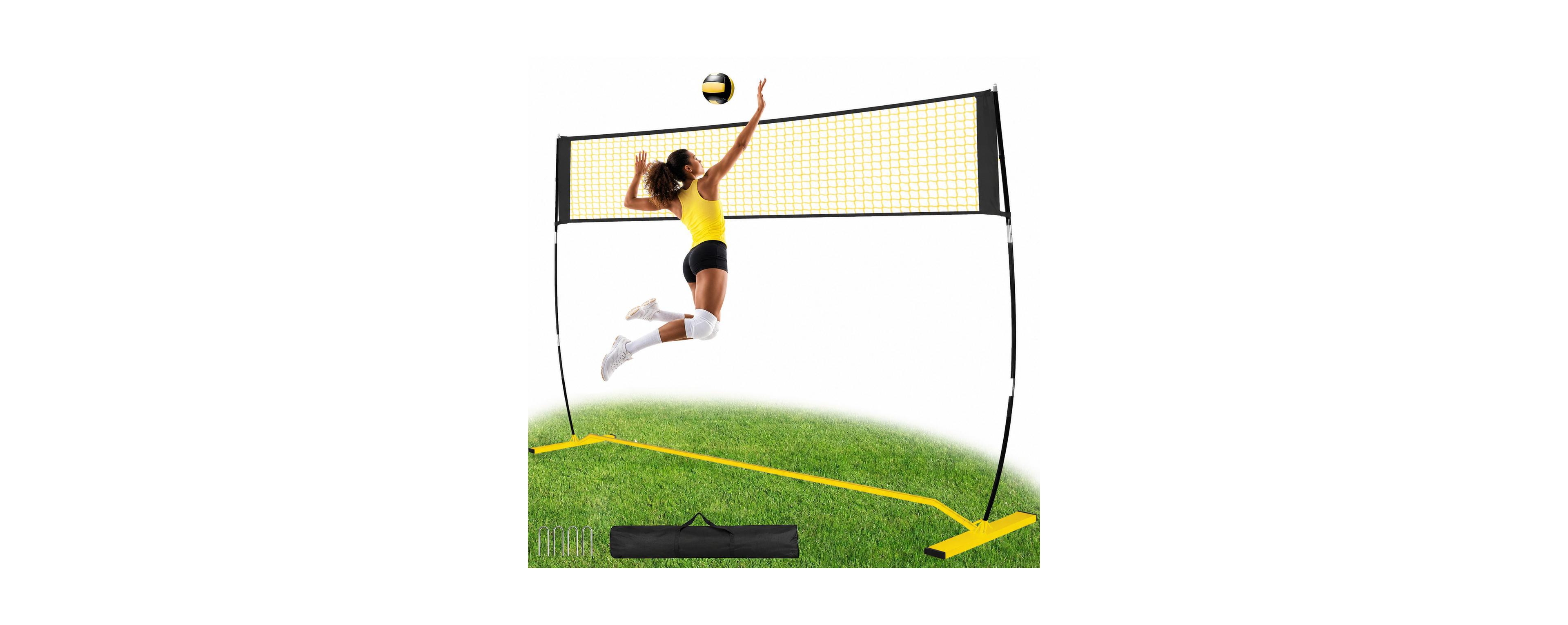 Furlihong Portable Volleyball Net Adjustable Height Sturdy Weather Resistant Quick Setup