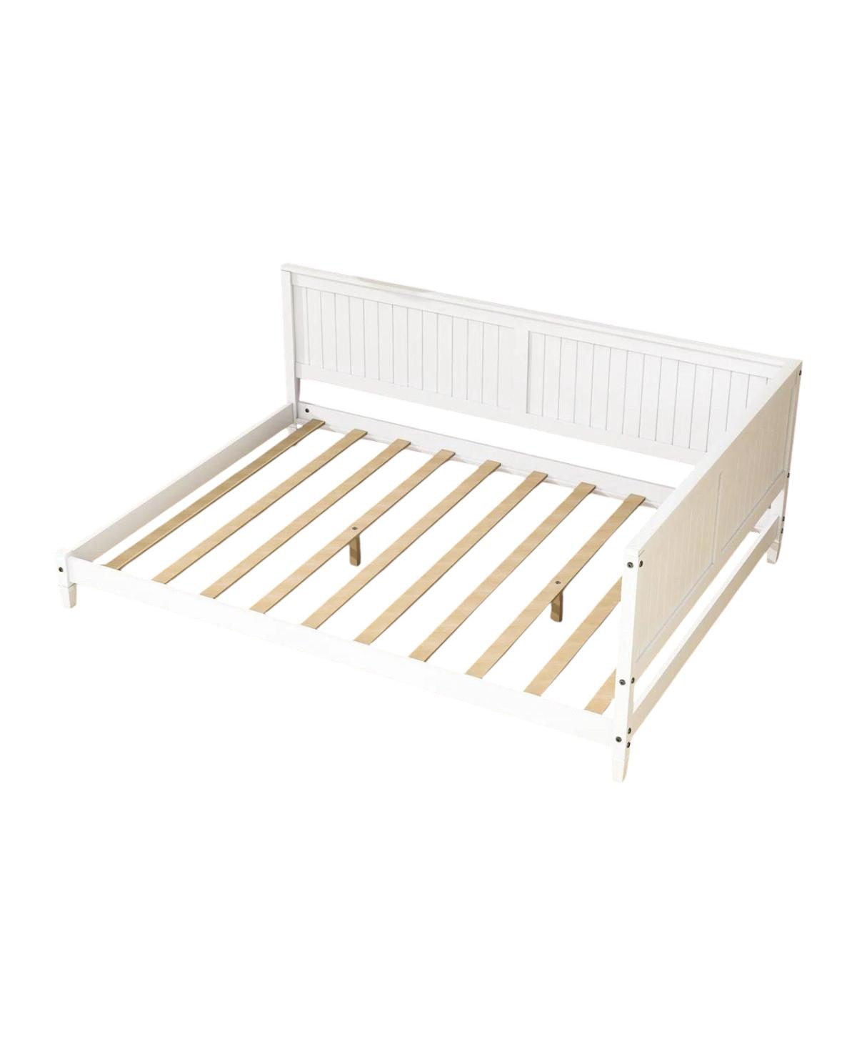 Slickblue Full Size Wood Daybed Frame for Bedroom Guest Room and Living Space