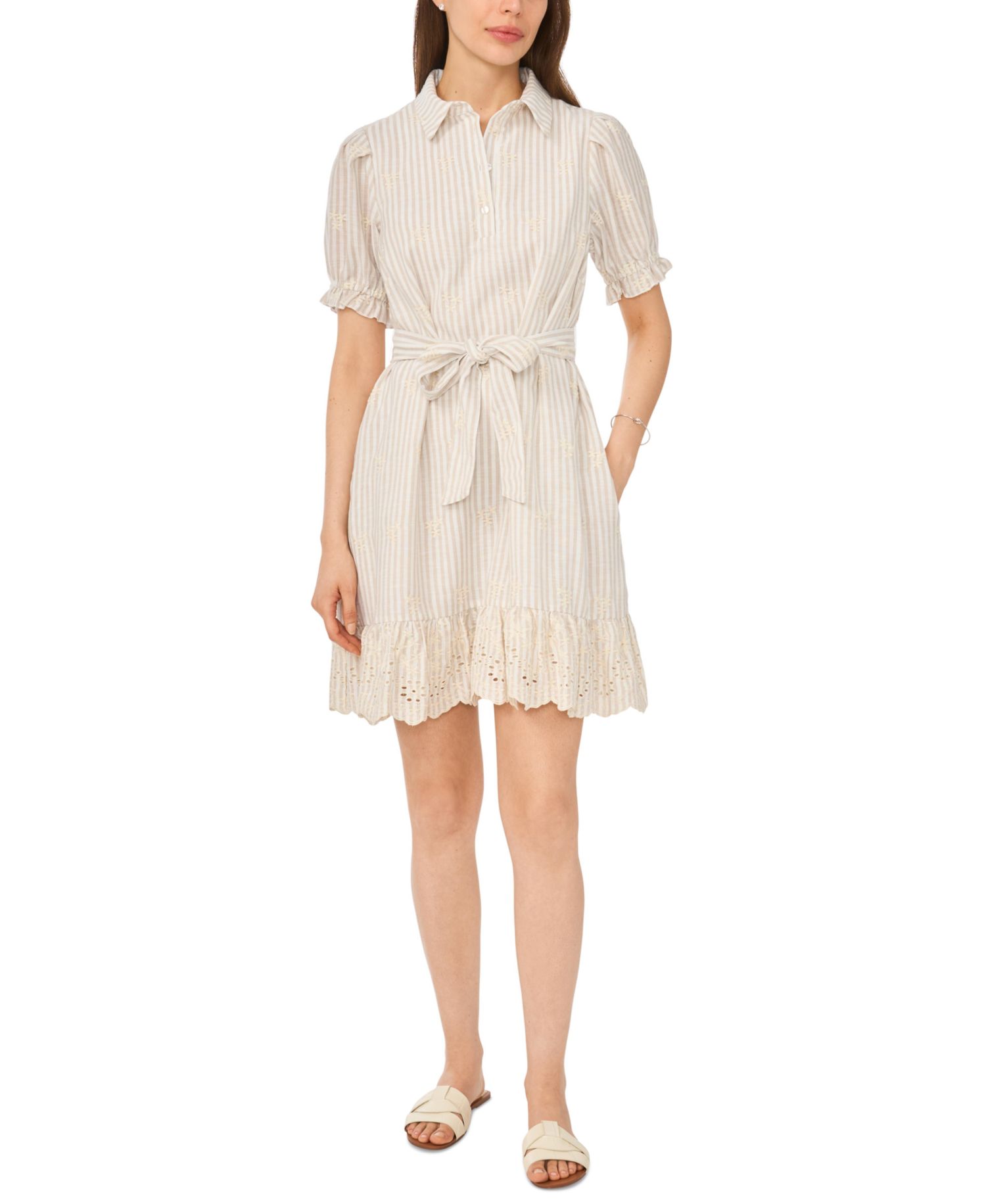 Women's Ruffle Puff-Sleeve Mini Dress