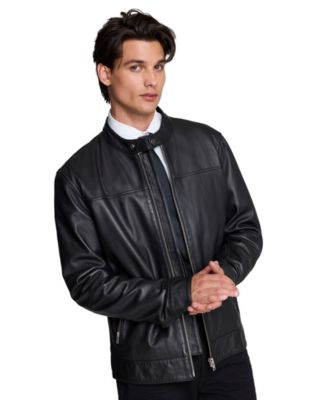 Men's Moto Classic-Fit Leather Jacket