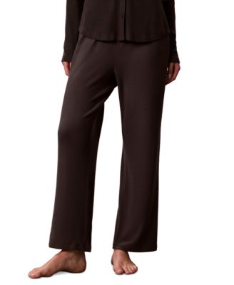 Women's Brushed-Interlock Straight-Leg Pajama Pants