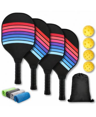 Pickleball Paddles Set 4 Pack With Balls Carrying Bag For Beginner Pro Indoor Outdoor