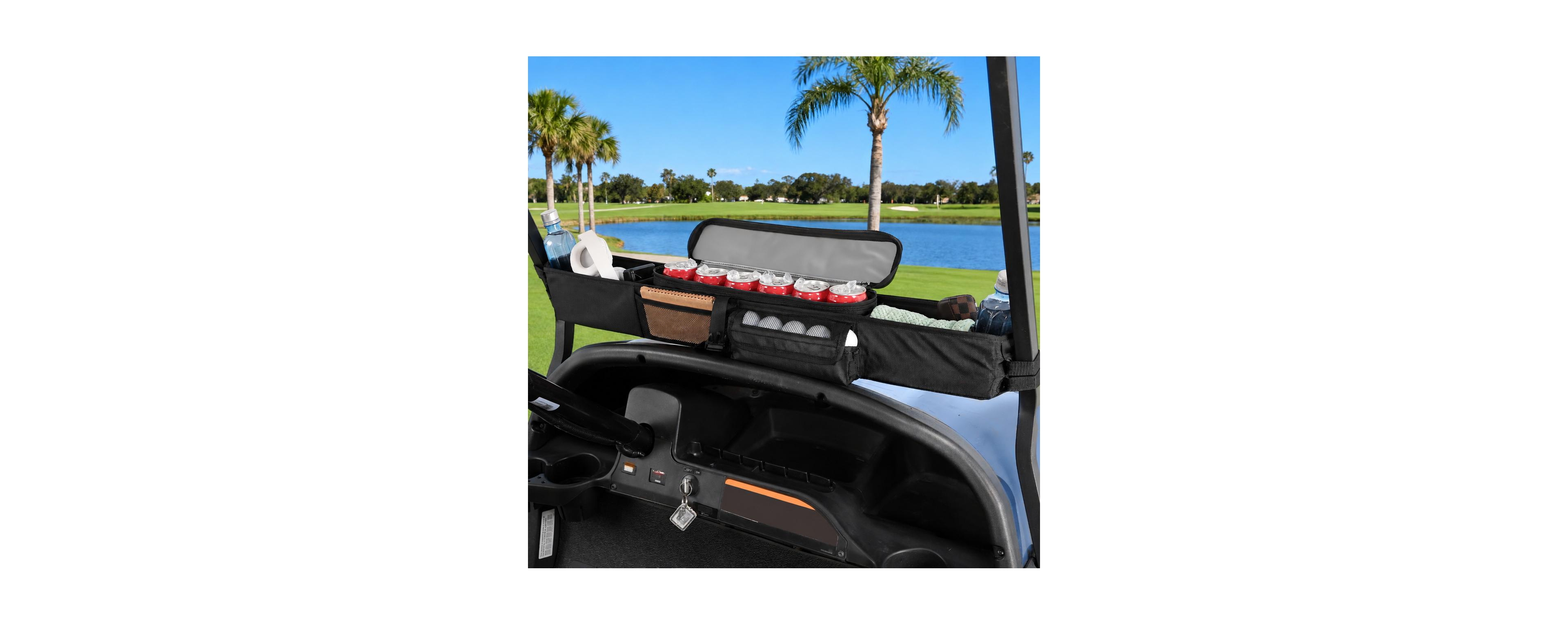 Furlihong Golf Cart Front Storage Basket With Insulated Cooler Compartment Ample Storage