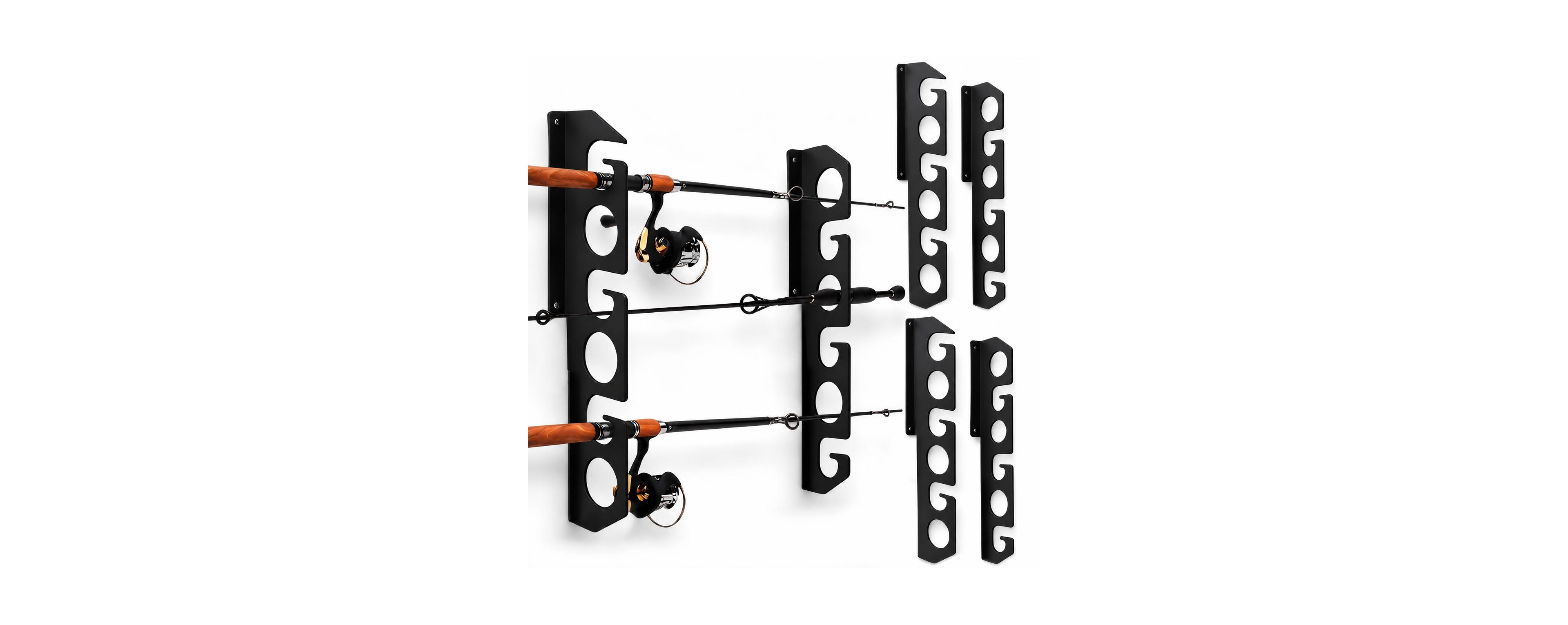 Furlihong 12 Rod Fishing Rack Wall Ceiling Mounted Storage Holder For Garage Cabin Basement