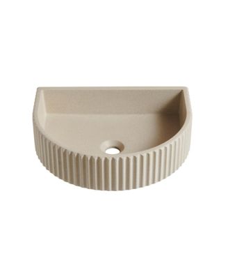 18 Inch Irregular Shape Cement Beige Microcement Bathroom Sink No Cabinet No Faucet No Sink Cover