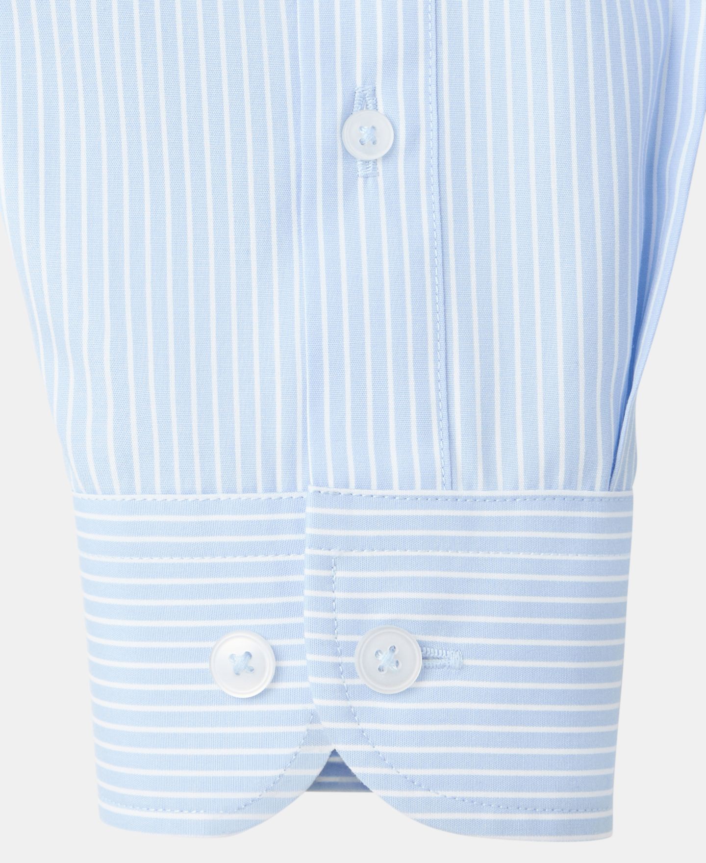Мужская рубашка Mango Candela Cotton Striped Long-Sleeve, цвет: Небесно-голубой — фото 9