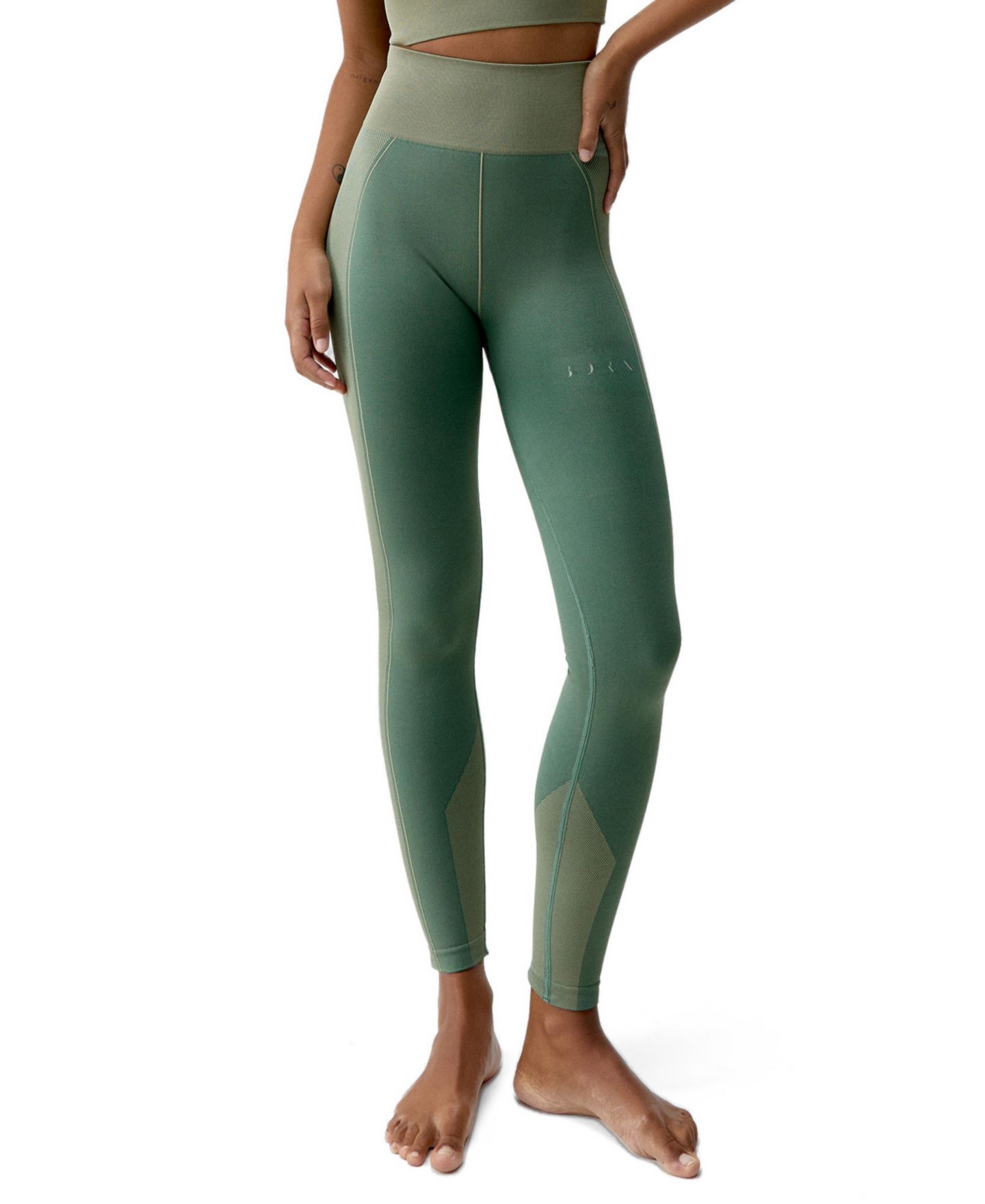 Женские леггинсы Born Living Yoga Buddha Seamless High-Rise Sport, цвет: Глубокий зелёный — фото 1