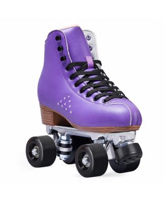 Deluxe Double Row Quad Skates Classic High Top Microfiber Leather Outdoor Indoor Skates For Adults Beginners