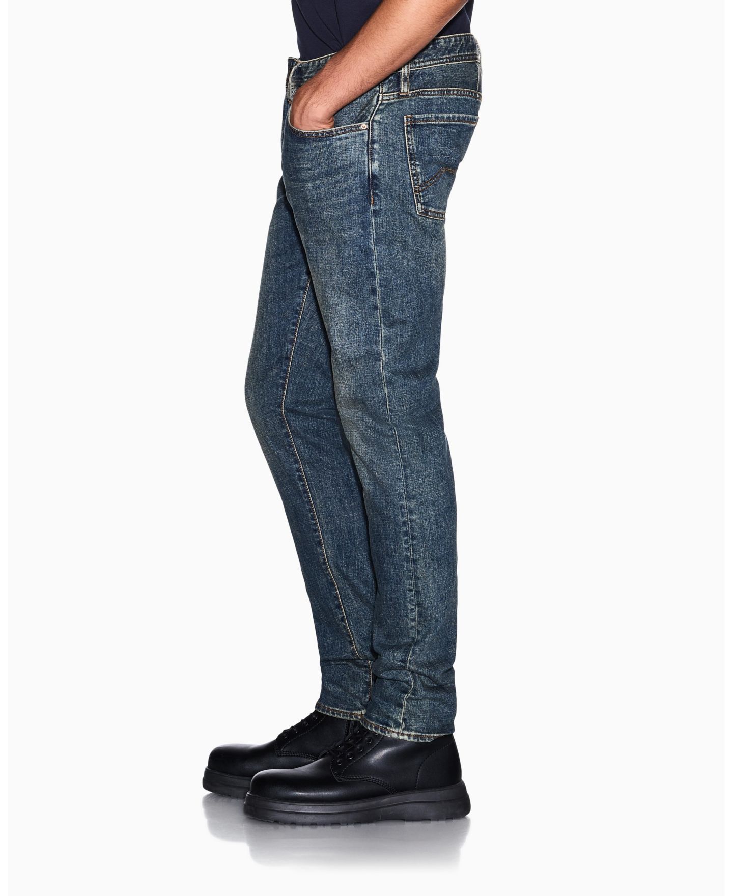 Мужские эластичные джинсы скинни A|X Armani Exchange J66, цвет: Синий джинсовый — фото 7