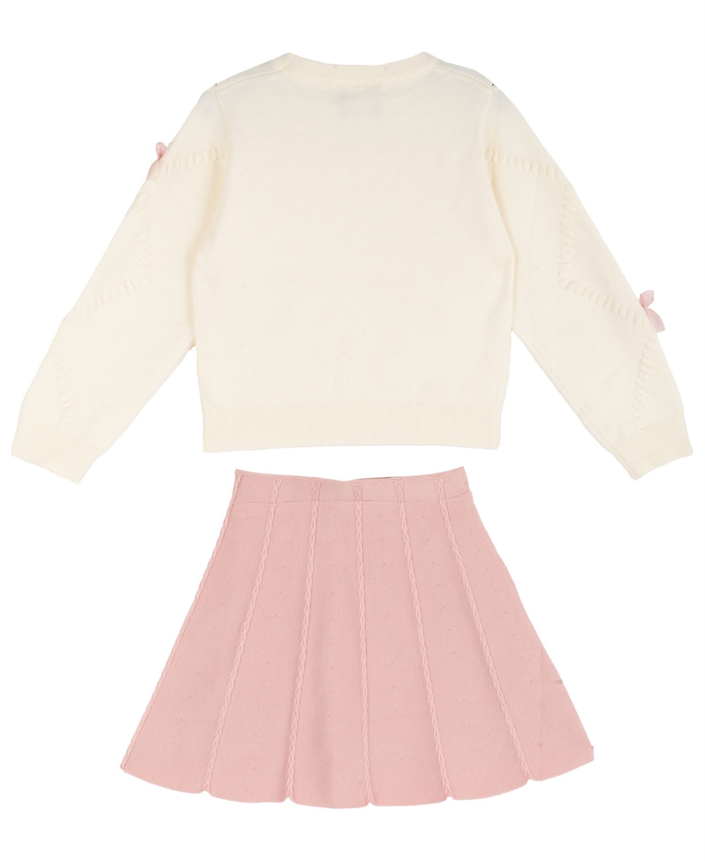 Rare Editions Girls' 2T-6X Bow Long-Sleeve Sweater and Skirt, 2-Piece Set, цвет: Слоновая кость — фото 3