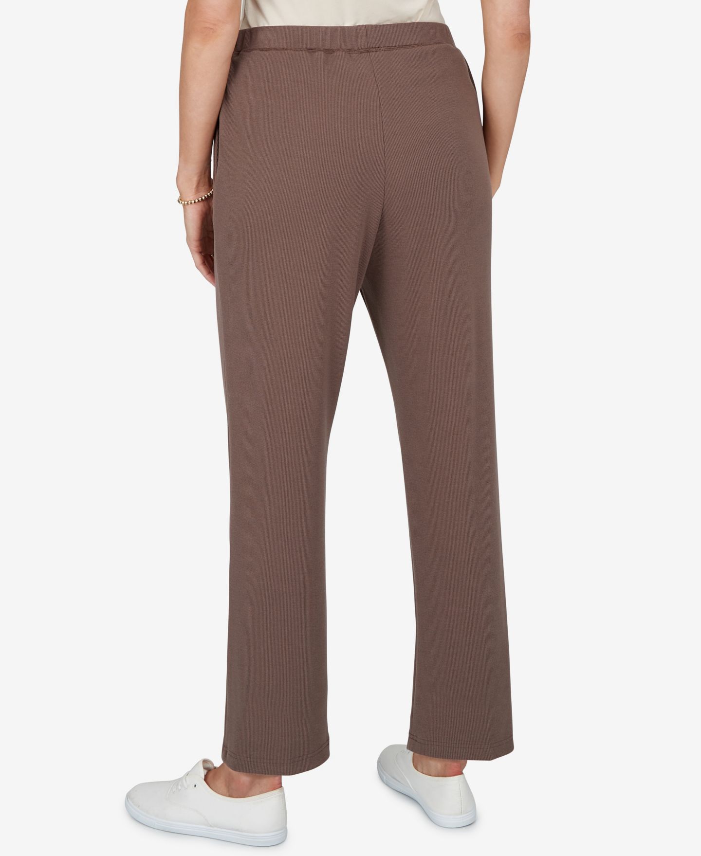 Женские брюки Alfred Dunner Straight Elastic-Waist Ankle, цвет: Мокко — фото 5