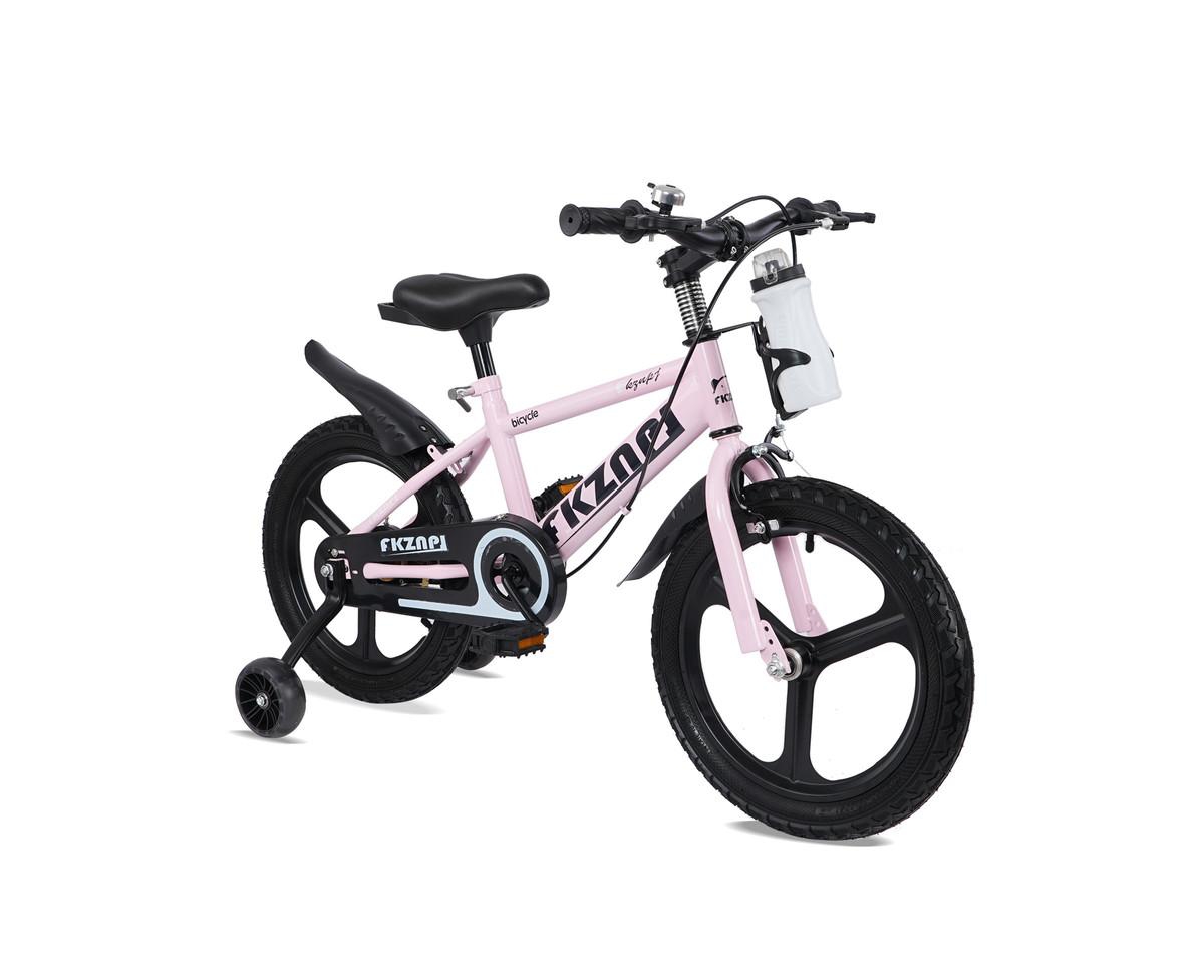 Yobtop 16-Inch High-Carbon Steel Frame Light-Up Training Wheels Bike, Ages 3-9 - Pink