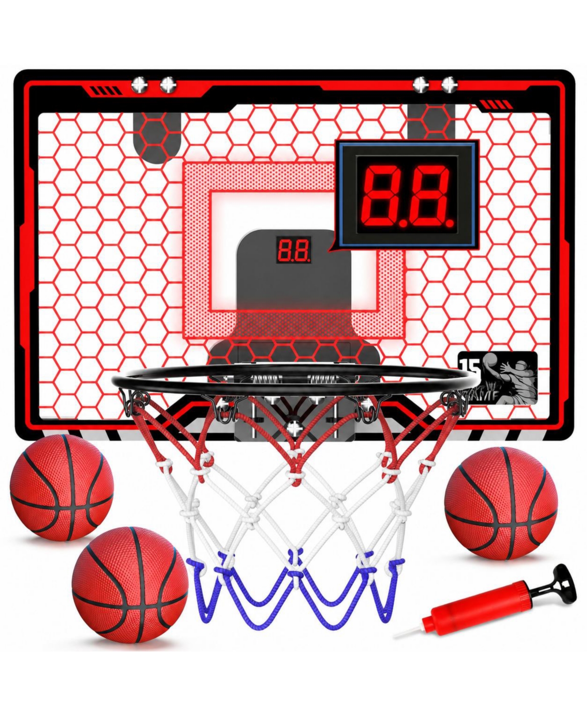 Magicorange Adjustable Indoor Over The Door Basketball Toy For Kids 4 12 With 3 Game Modes