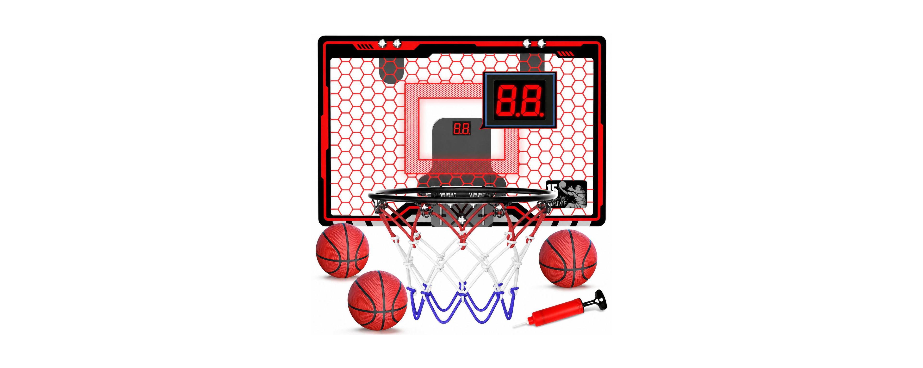 Magicorange Adjustable Indoor Over The Door Basketball Toy For Kids 4 12 With 3 Game Modes
