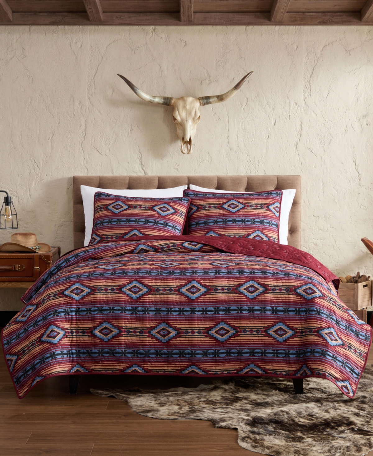 Wrangler Anguston Microfiber 3-Piece Quilt Set, King