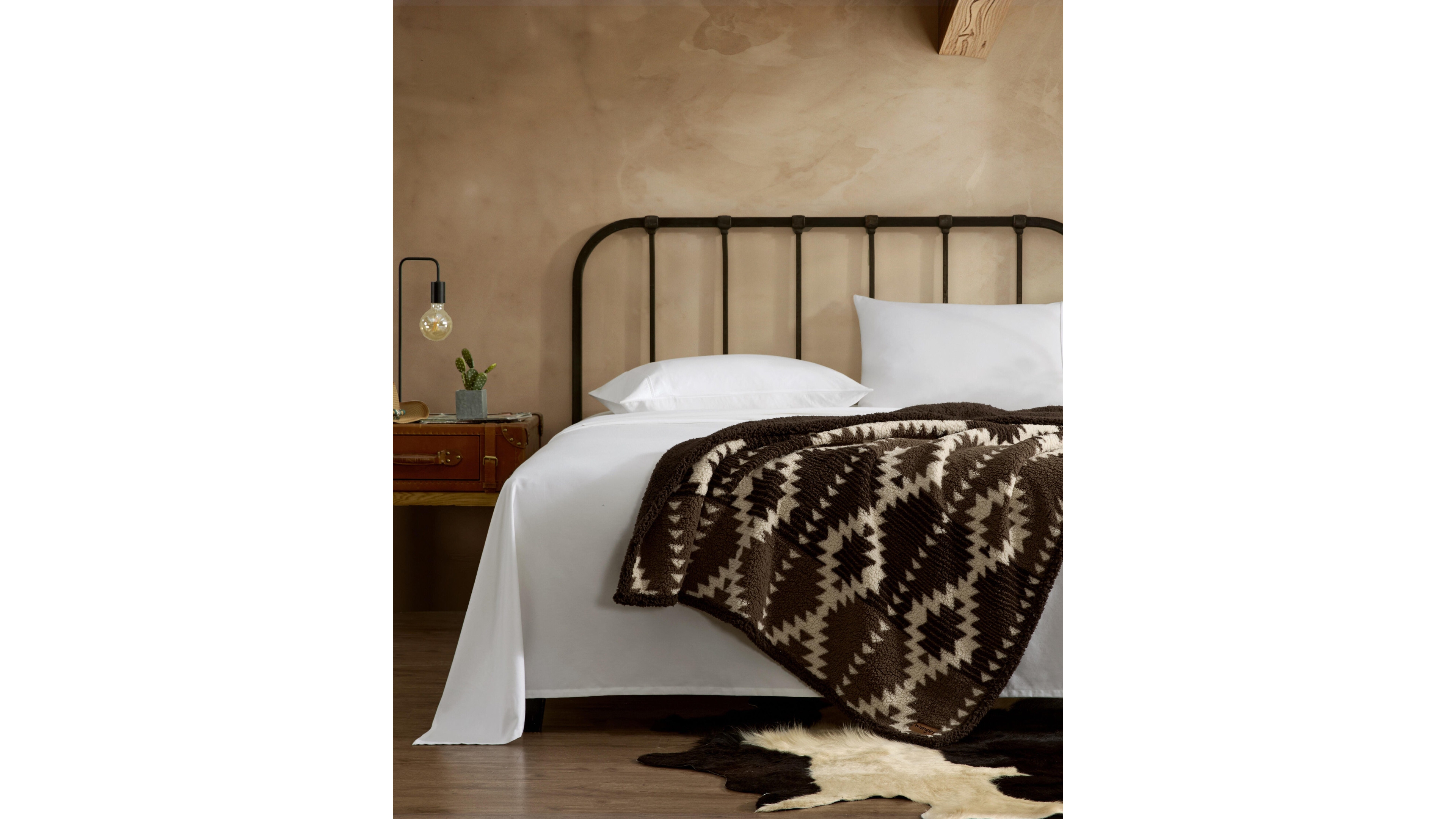 Wrangler Dusty Trails Sherpa Throw, 60" X 50"