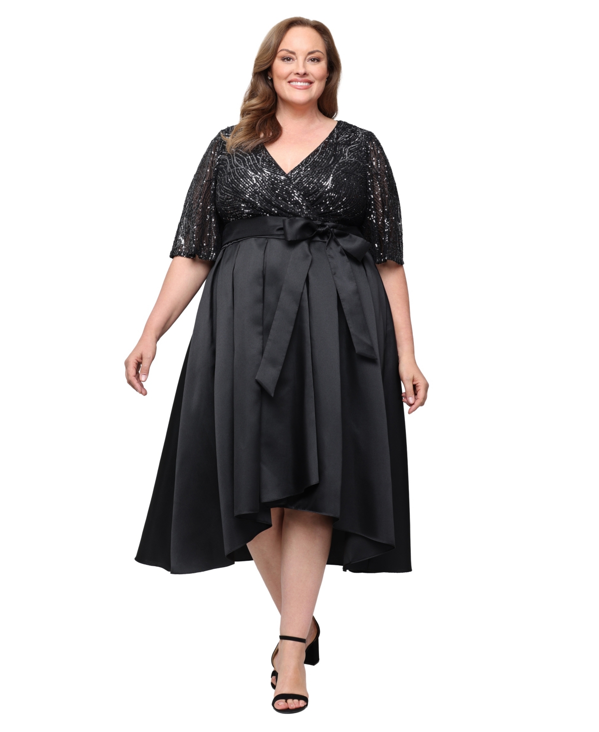 Sl Fashions Plus High-Low Sequin Dress