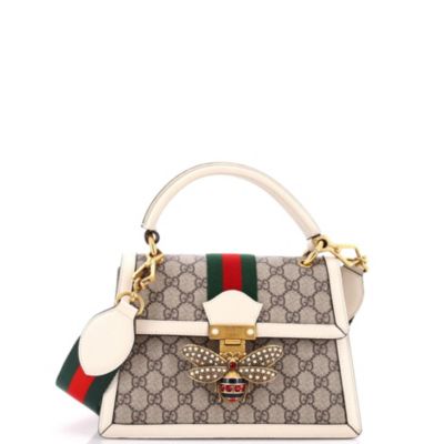 Small Queen Margaret Top Handle Bag GG Coated Canvas with Leather