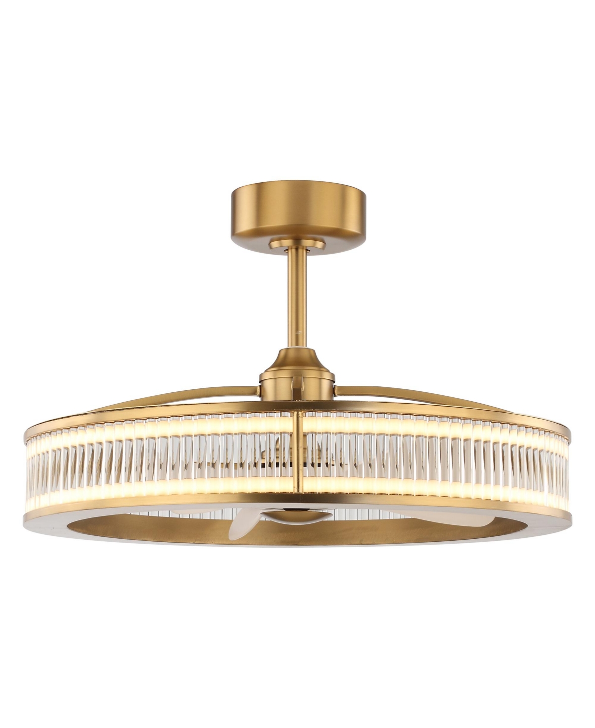Parrot Uncle 29" Modern Crystal Chandelier Ceiling Fan with Light and Remote