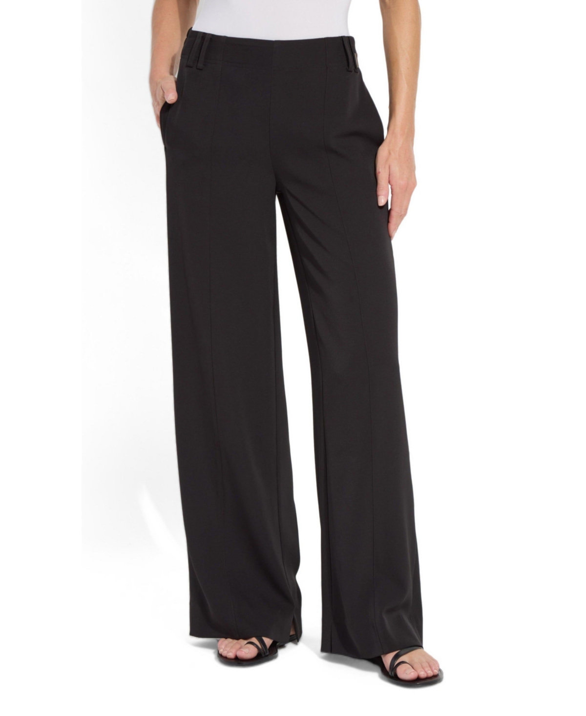 Lysse Women's Ellison Wide-Leg High-Rise Elasticated-Waistband Trousers