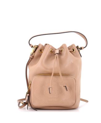 Small Logo Drawstring Bucket Bag Glace Calf