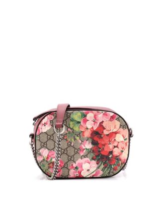 Mini Chain Crossbody Bag Blooms Print GG Coated Canvas