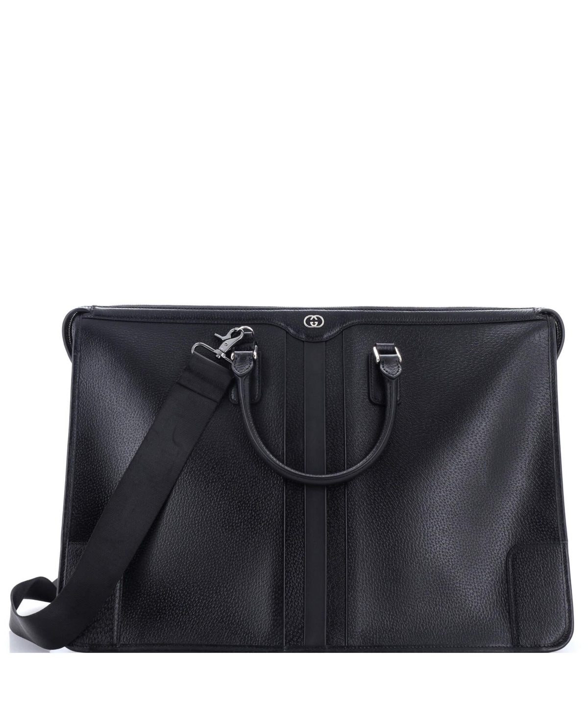 Pre-Owned Gucci Large Interlocking G Convertible Briefcase Leather - Black