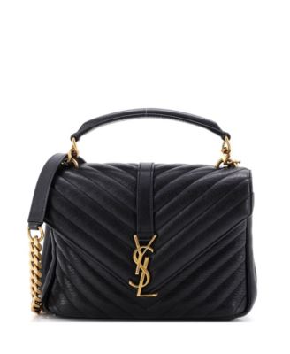 Medium Classic Monogram College Bag Matelasse Chevron Leather