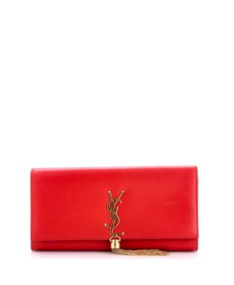 Long Classic Monogram Tassel Clutch Leather