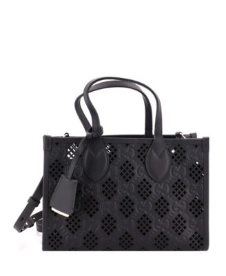 Small Convertible Tote GG Debossed Laser Cut Leather
