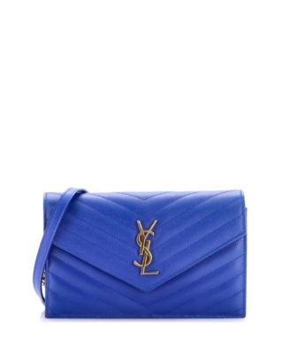 Small Classic Monogram Wallet on Chain Matelasse Chevron Leather