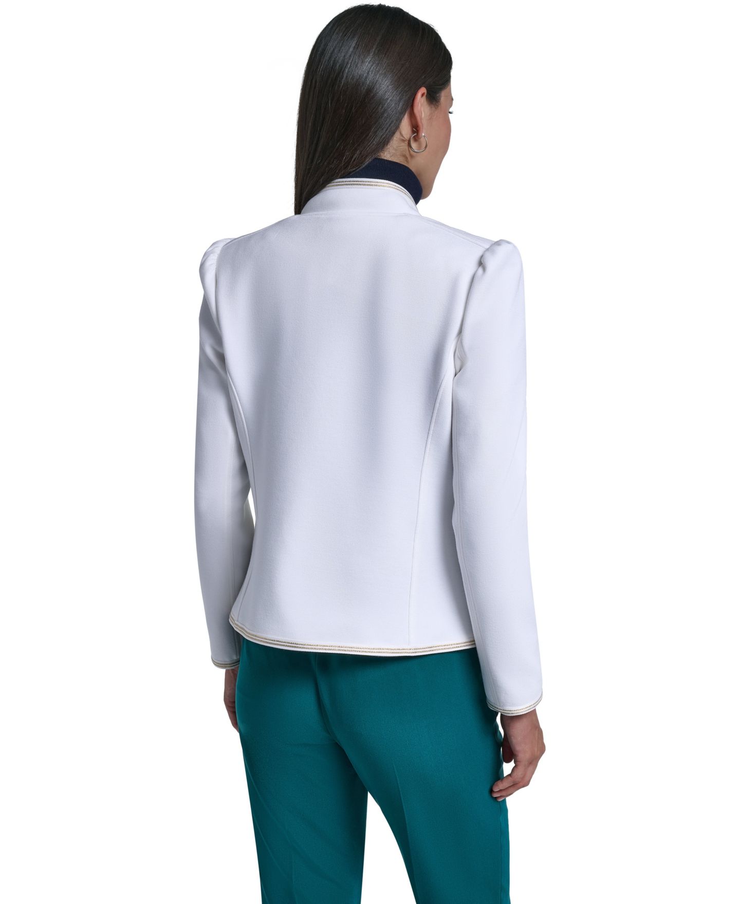 Женская куртка Tommy Hilfiger Picuba Band Collar Shoulder-Padding, цвет: Слоновая кость — фото 6