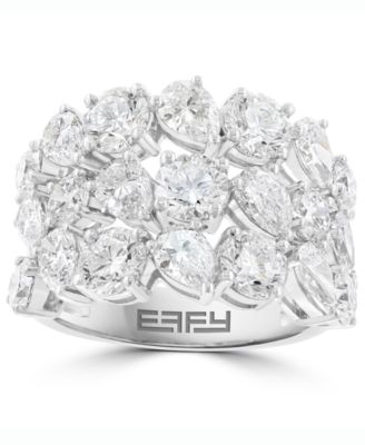 Lab-Grown Diamond Pear and Round Ring (6-1/3 ct. t.w.) in 14k White Gold
