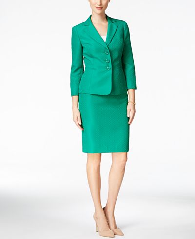 Le Suit Three-Button Skirt Suit - Wear to Work - Women - Macy's