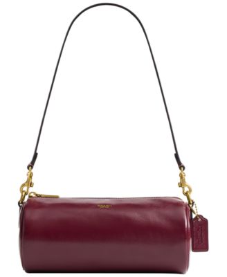 Barrel Glazed Small Leather Shoulder Handbag